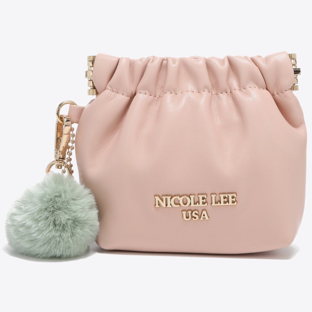 MULTIPLE COLORS 💥 Nicole Lee USA Faux Vegan Leather PomPom Coin Purse Pouch